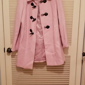 Pink Land End Wool Coat